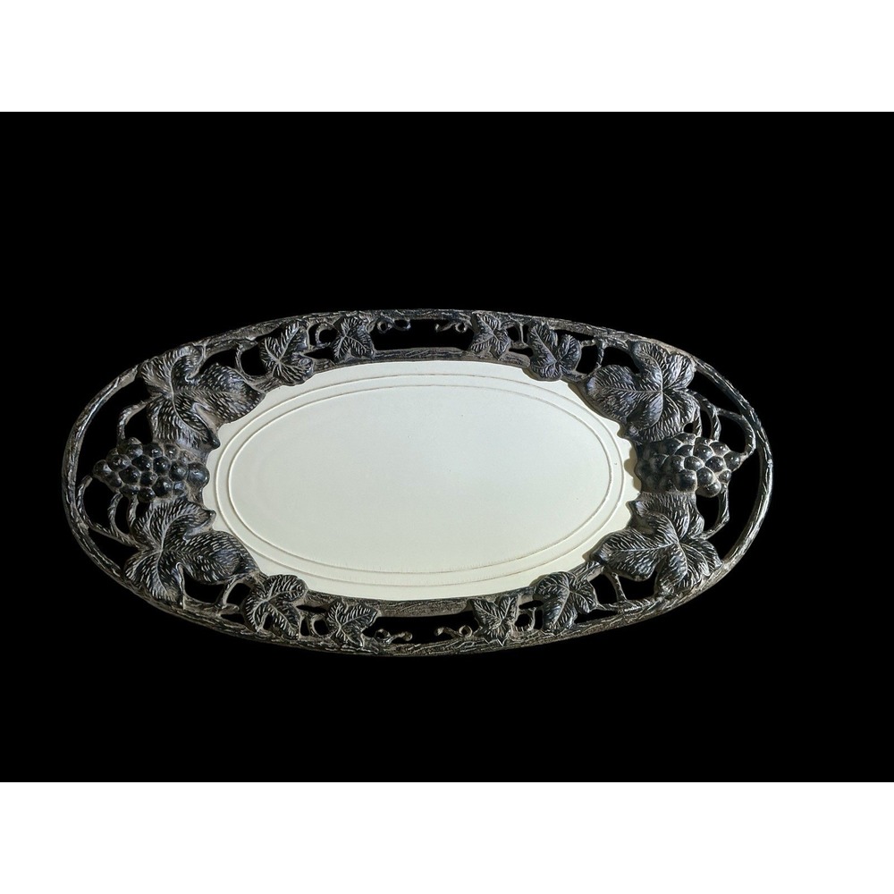 Arthur Court Tuscan Oval Ceramic And Metalware Platter 2007  Gorgeous!